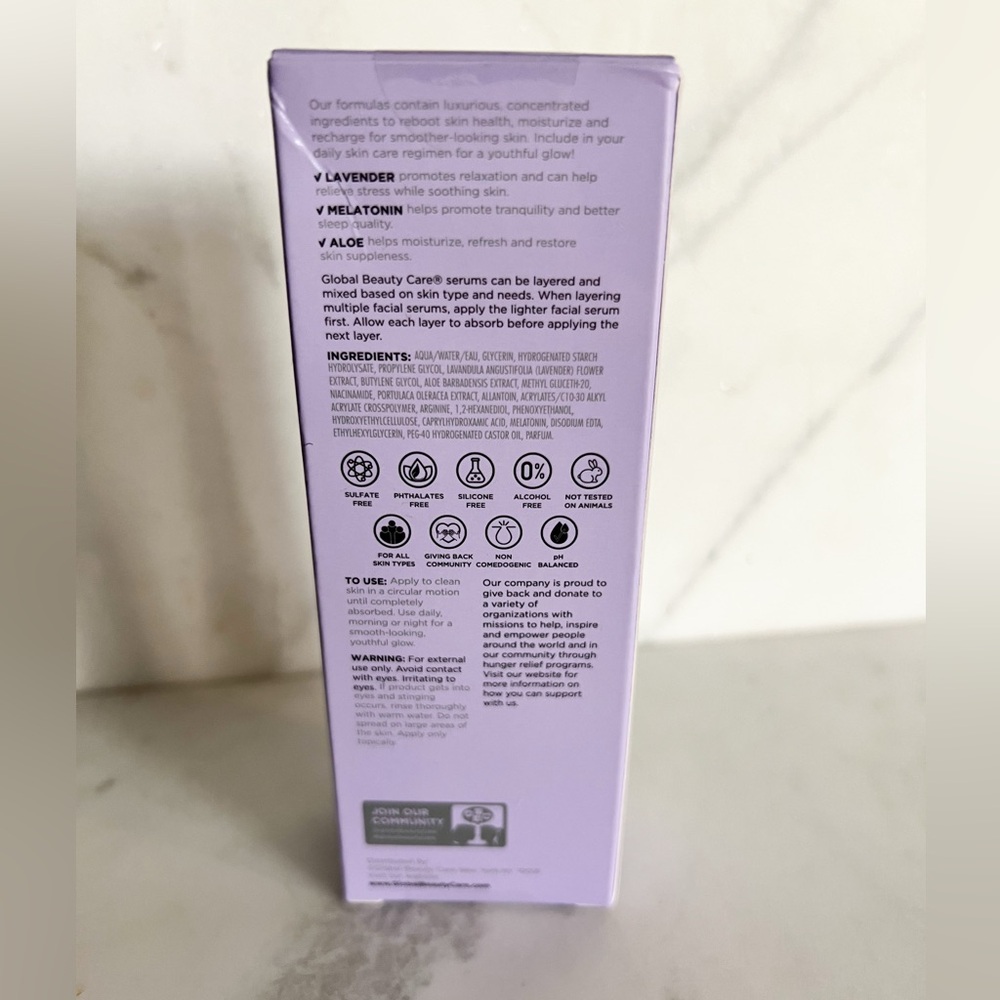 NWT Global Beauty Calming Nighttime Skincare Set Lavender Aloe 4-Piece Gift Set - Picture 7 of 11
